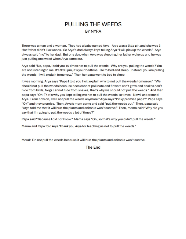 Pulling the weeds by Nyra A.