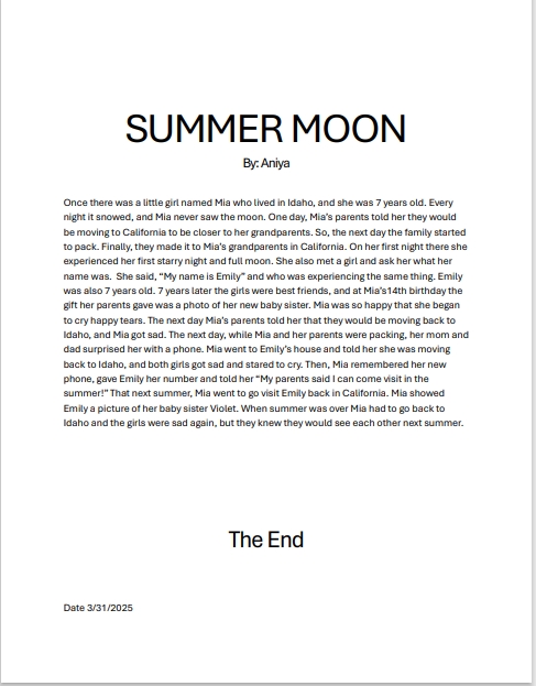 Summer Moon by Aniya C.