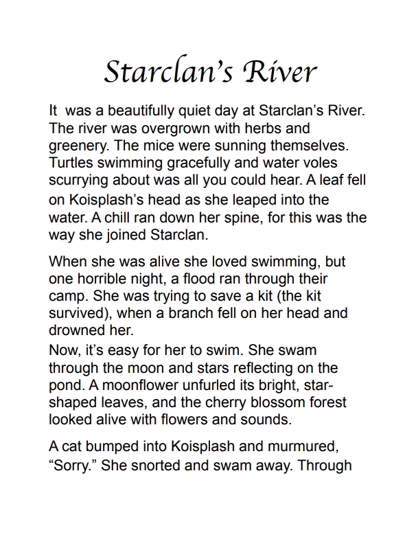 Starclan’s River by Vivien H.