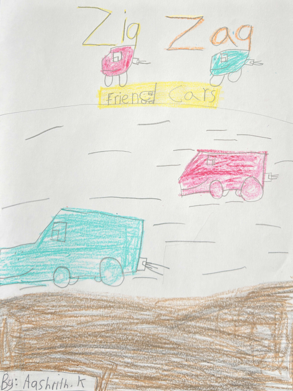 Zig Zag Friend Cars by Aashrith K