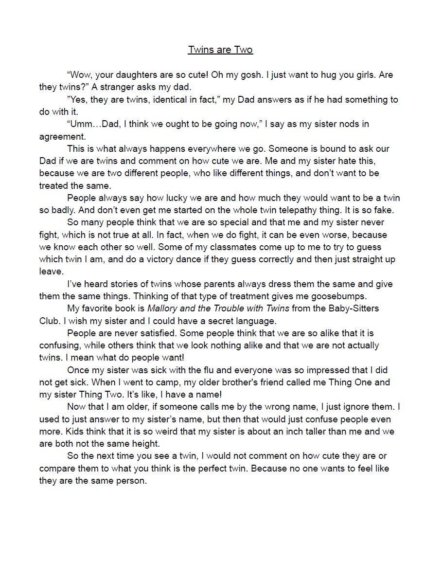 Twins are Two by Eliana F.